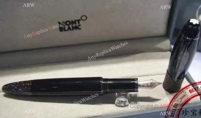 Replica Montblanc Writers Edition Daniel Defoe Fountain Pen - All Black